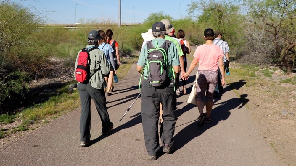 Attendees at the inaugural fundraising event ProjectWALK explore Rio Salado Restoration Area on Saturday March 18, 2017 in Phoenix, Arizona.