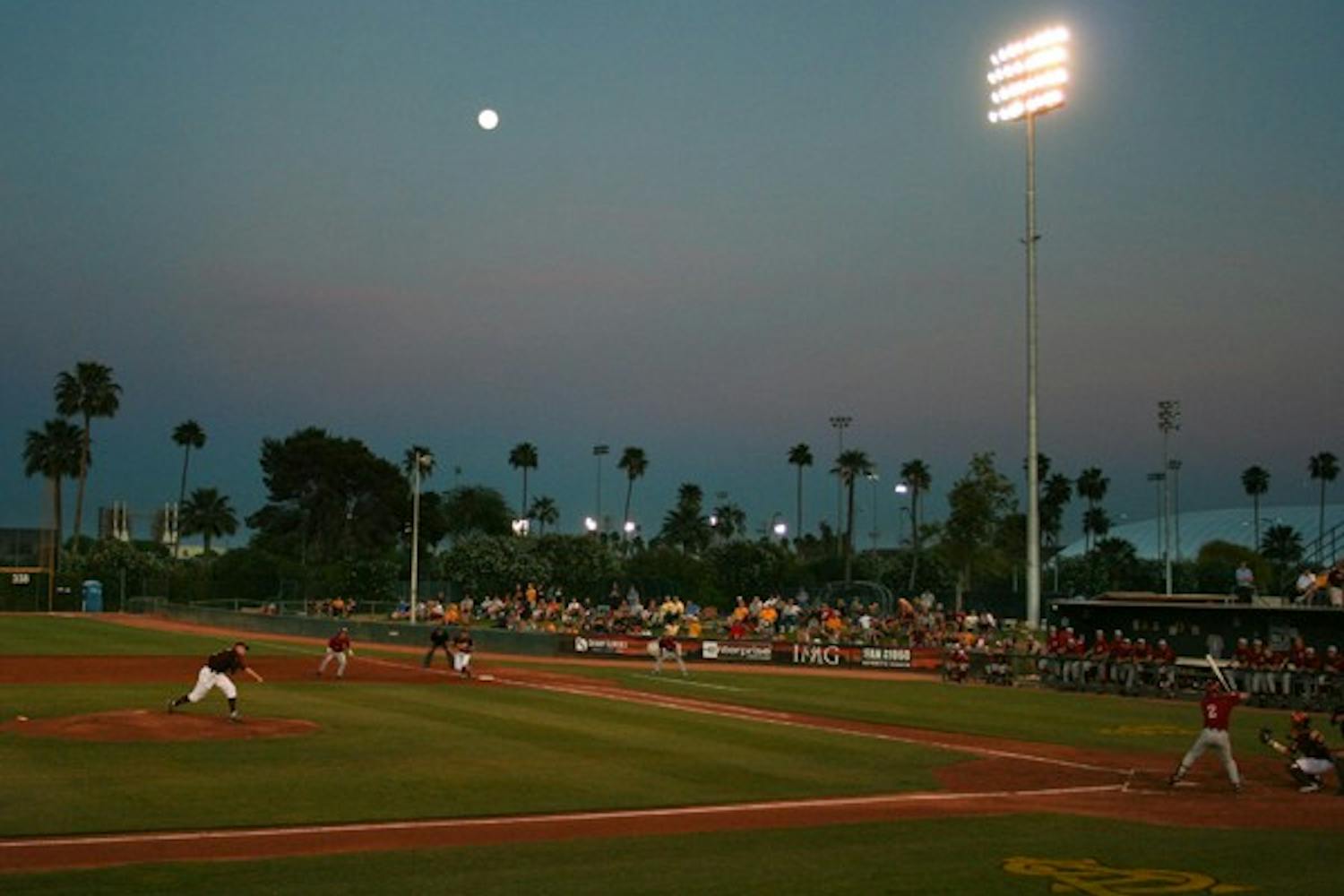 A PIECE OF HISTORY: The Packard Stadium on ASU's Tempe campus has hosted baseball since 1974. Recently, the team has considered practicing and playing at other venues such as the Tempe Diablo Stadium and Hohokam Park. (Photo by Lisa Bartoli)