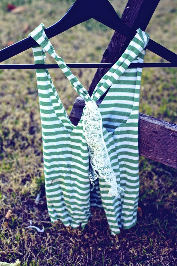 Pair your new crop top with a pair of high-waisted shorts and a bandeau for a cute springtime look. Photo courtesy of Gabi Nelson