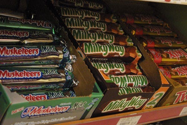 CHOCOHOLICS: Bars of various chocolates sit on display in the Memorial Union. There is a new club that seeks all different areas of chocolate. (Photo by Serwaa Adu-Tutu)