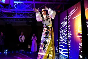 ASU student Dan Tobin delivers a monologue in the beginning of rehearsals at "The Conference of the Birds" on Monday, Feb. 20, 2017.