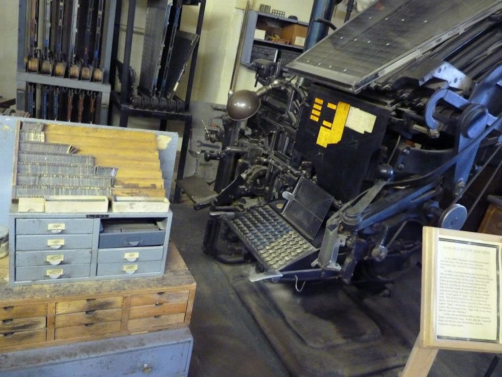 One of the old printing presses on display in the Tombstone Epitaph Museum. Photo by Harmony Huskinson