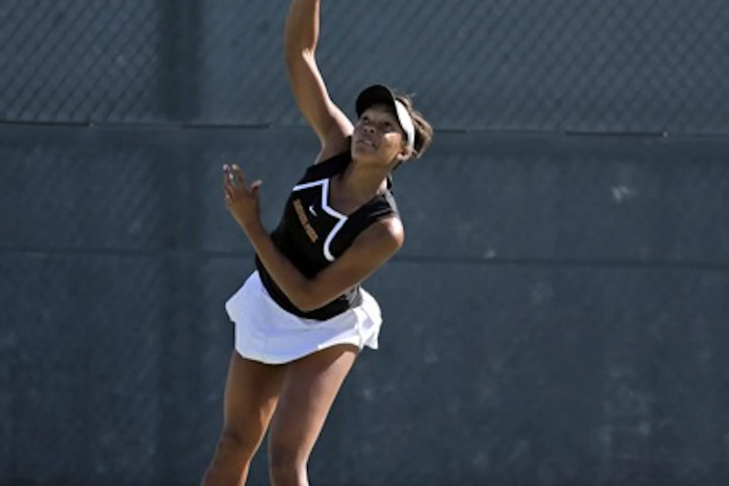 Sianna Simmons serves the ball versus Sacramento State on March 2. Simmons and the Sun Devils are travelling to southern California to face UCLA and USC this weekend. (Photo by Sam Rosenbaum)