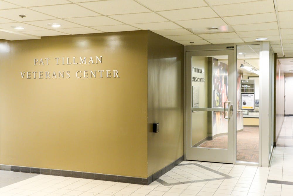 The Pat Tillman Veterans Center, located on the Lower Level of the Memorial Union, provides services to U.S. veterans and their dependents attending ASU. (Jennifer Bauer-Leffler/The State Press)
