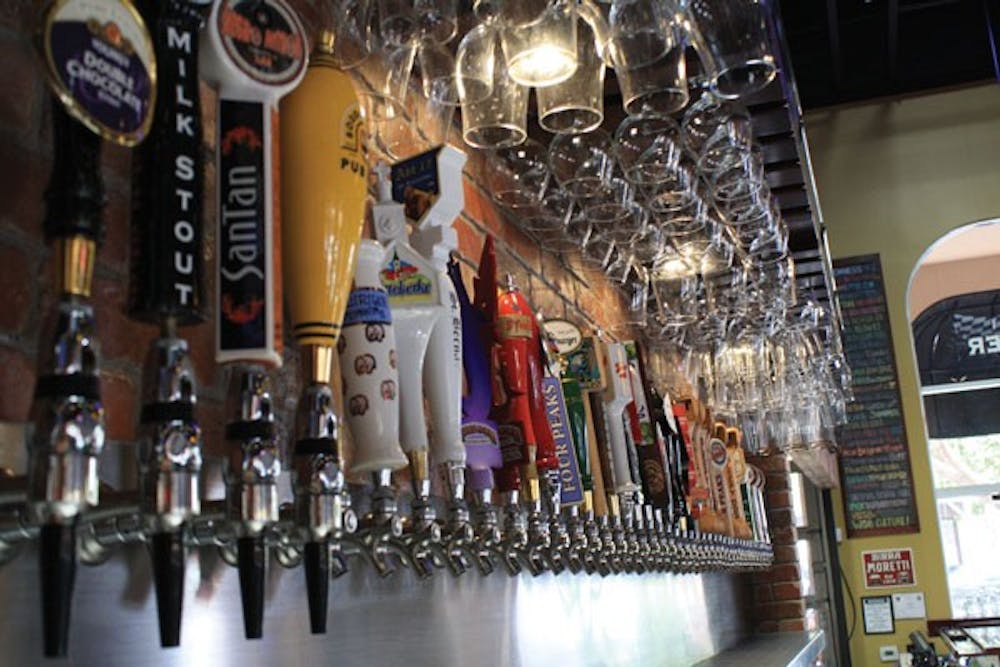 World of Beer, which officially opened Aug. 8, snagged a prominent corner spot on Mill Avenue in Tempe. With this being the franchises first West Coast location, it houses a staggering 58 rotating tap beers. (Photo by Jessie Wardarski)