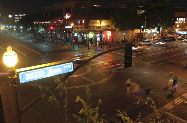 LIGHTS OUT: Mill Avenue might not be as festive this holiday season because of reported vandalism problems as well as funding shortages. (Photo by Lisa Bartoli)