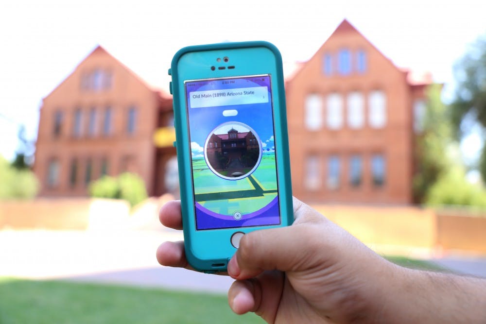 ASU’s Old Main is pictured as one of the many pokestops on the Tempe campus on Thursday, Aug. 25, 2016. 