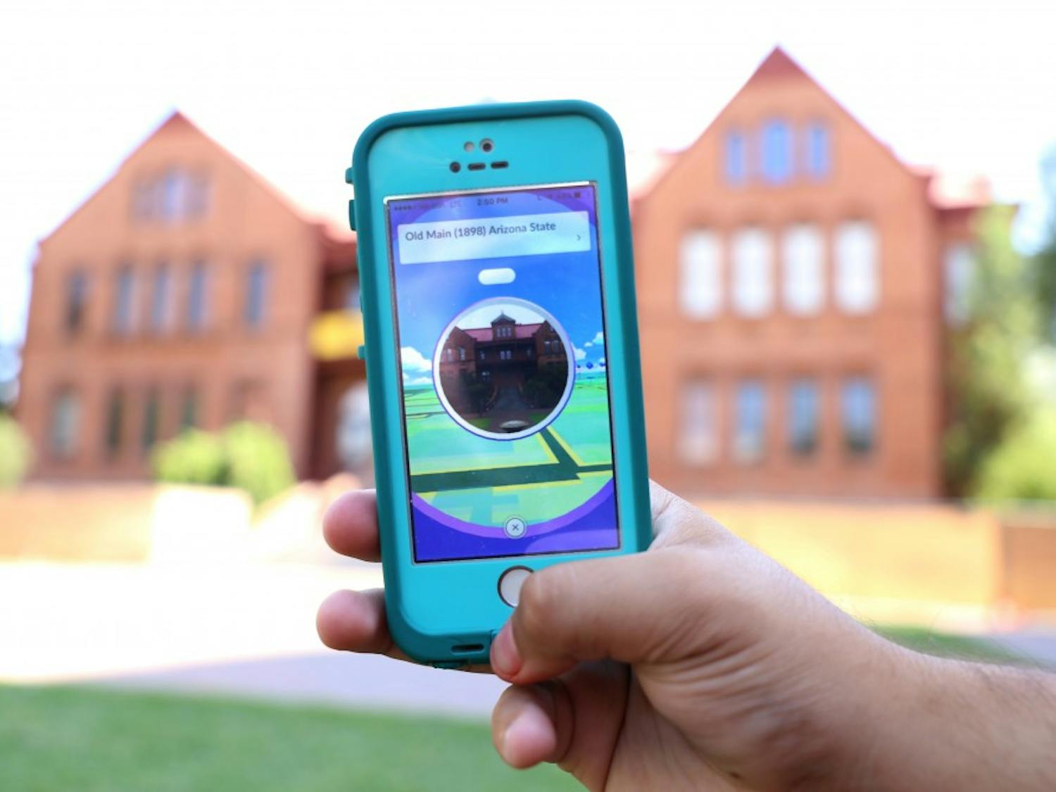 ASU’s Old Main is pictured as one of the many pokestops on the Tempe campus on Thursday, Aug. 25, 2016. 