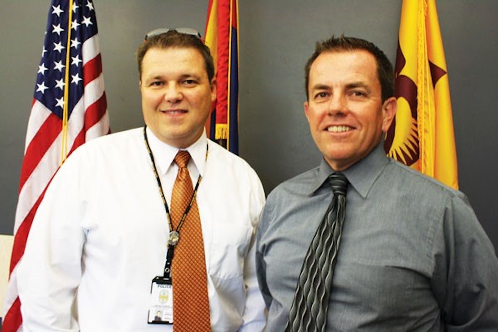 Michael Thompson (left) and Jim Hardina were promoted to assistant chiefs over the summer, stepping into the positions formerly held by Richard Wilson and Allen Clark. (Photo by Jessie Wardarski)