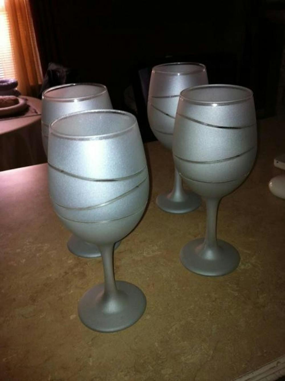 A beautifully frosted wine glass. Photo from Home Sweets Home.