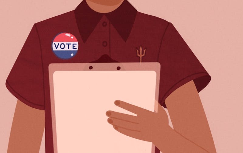 "On Tuesday, USGs from all four campuses collaborated to immerse students on National Voter Registration Day." Illustration published on Tuesday, Sept. 22, 2020.