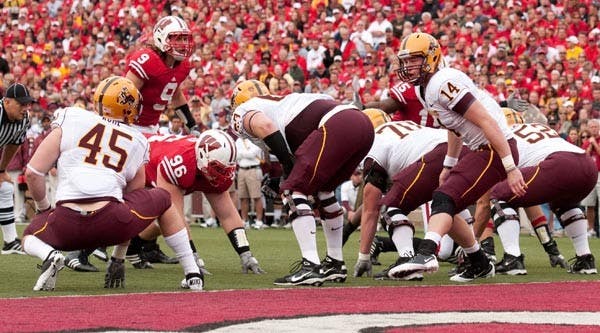 MOVING THE CHAINS: Redshirt junior quarterback Steven Threet calls out signals during ASU's loss to Wisconsin. Threet and the Sun Devils are hoping to improve their red zone execution Oregon this weekend. (Photo Courtesy of Norm Ritland)