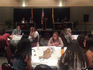 Panelists and students&nbsp;participated in a town hall on ASU's West campus on Tuesday, Oct. 4, 2016. The discussion focused on Proposition 206, which would raise the state minimum rage from $8.05 an hour, to $12 per hour by 2020.&nbsp;