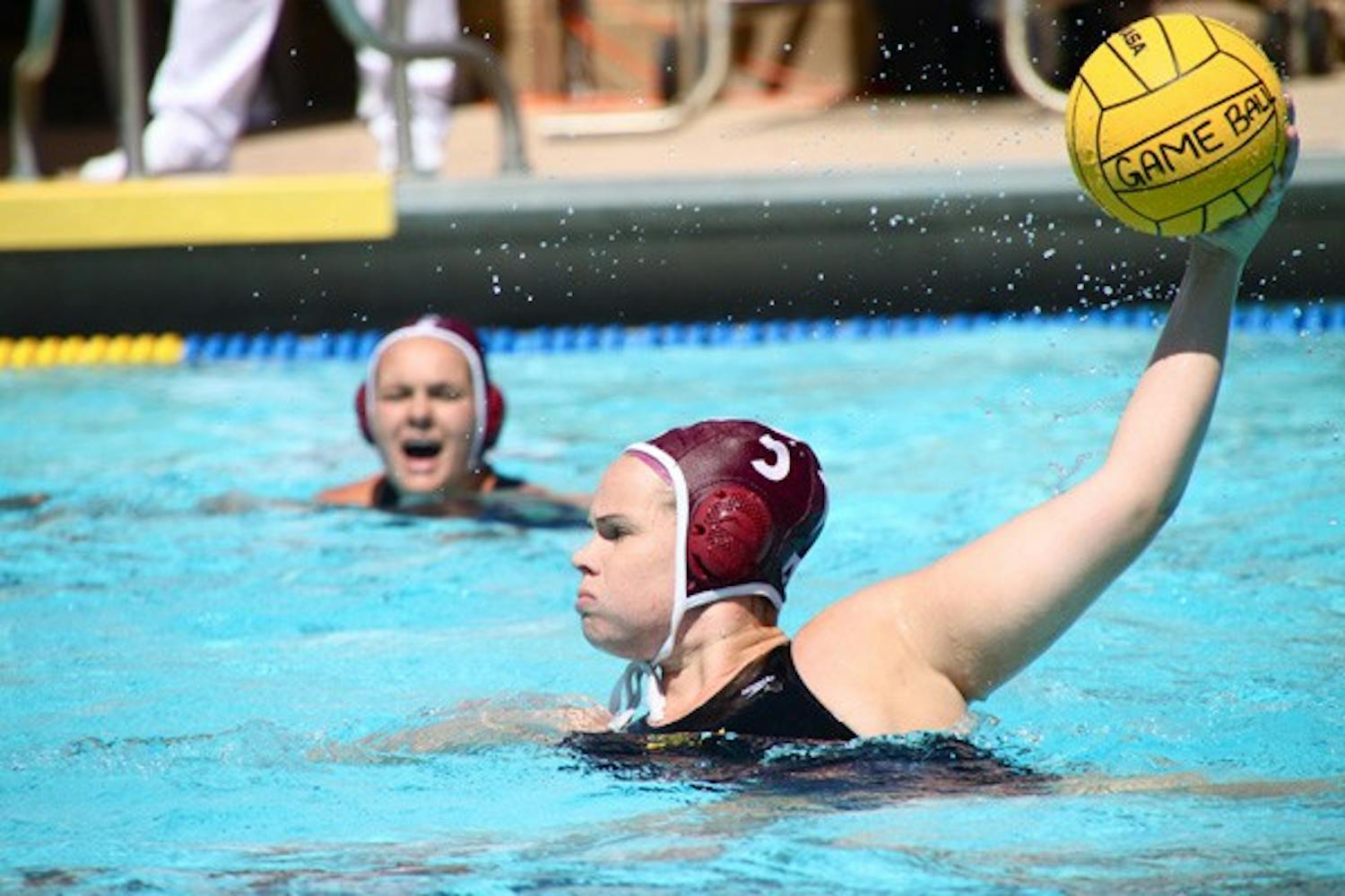 Not a charm: ASU junior Annabelle Carter looks to make a throw during the Sun Devils’ 10-8 loss to San Jose State on Saturday. ASU fell short in their attempt to beat SJSU after winning their first two contests this year. (Photo by Rosie Gochnour)