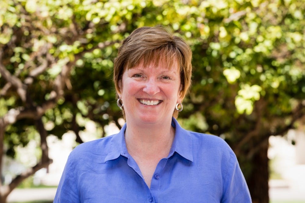 Krista Ratcliffe, one of five new administrative leaders at the College of Liberal Arts and Sciences and Chair for the Department of English, poses for a photo.&nbsp;