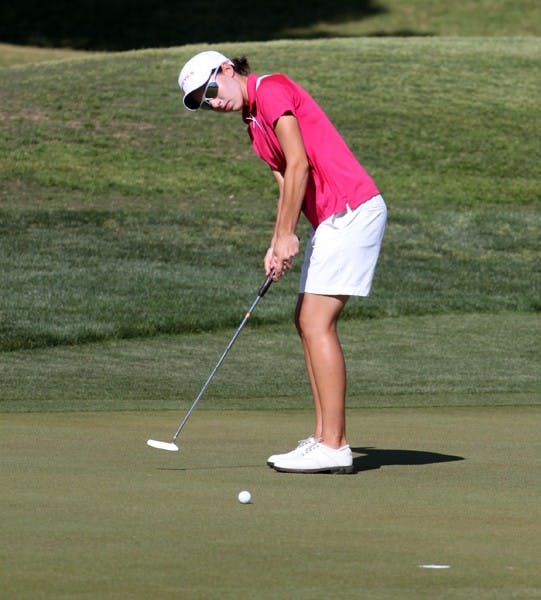 TURNING PRO: Ex-ASU golfer Carlota Ciganda sinks a putt during the PING/ASU Invitational earlier in the year. Ciganda is still adjusting to life away from the team after leaving a year early to start her professional career. (Photo by Beth Easterbrook)