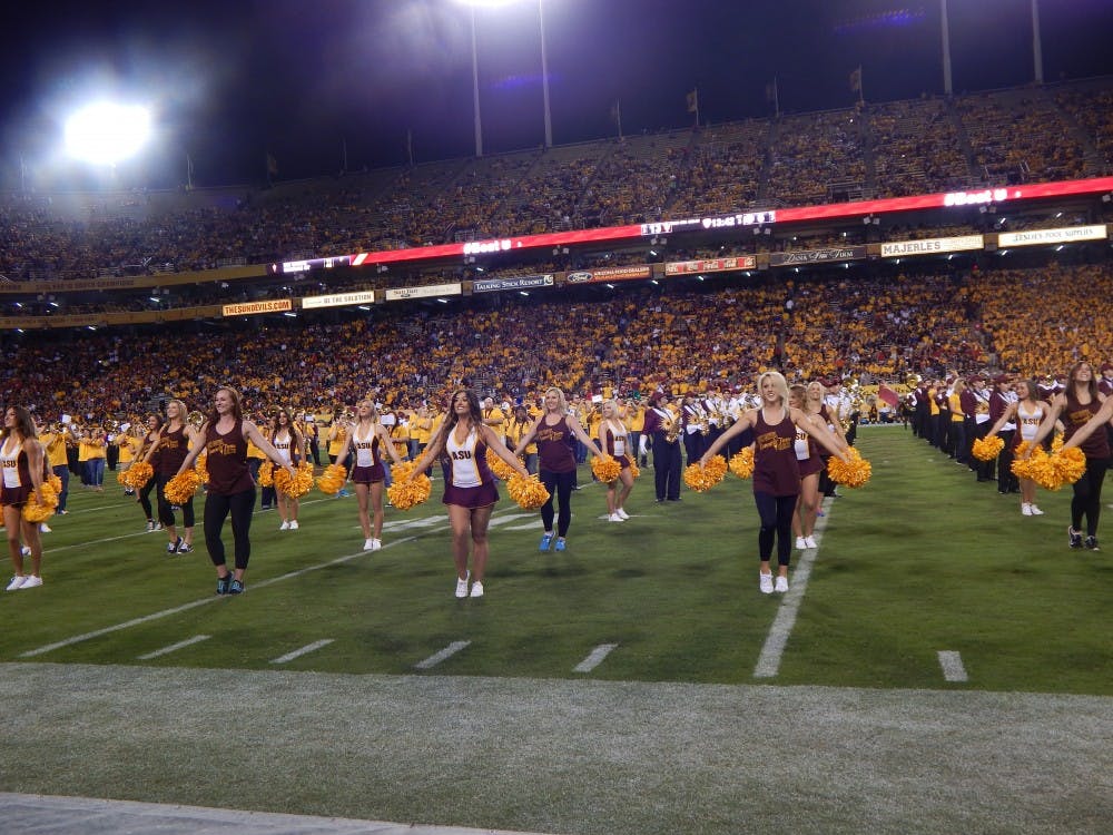 ASU Spirit Squad during the Sun Devil vs. Utah Utes game. Photo by Giselle Vazquez.