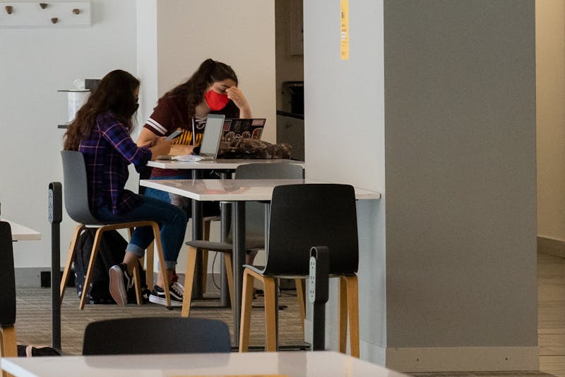 Students study in the Memorial Union basement on Thursday, Aug. 20, 2020, on the ASU Tempe campus. Students across the University have reported higher than average stress levels this semester.