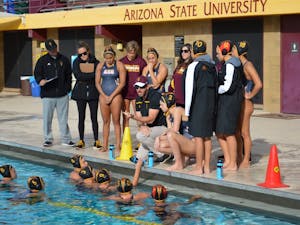 ASU water polo team plays Indiana in Tempe,AZ,Jan. 23rd, 2016