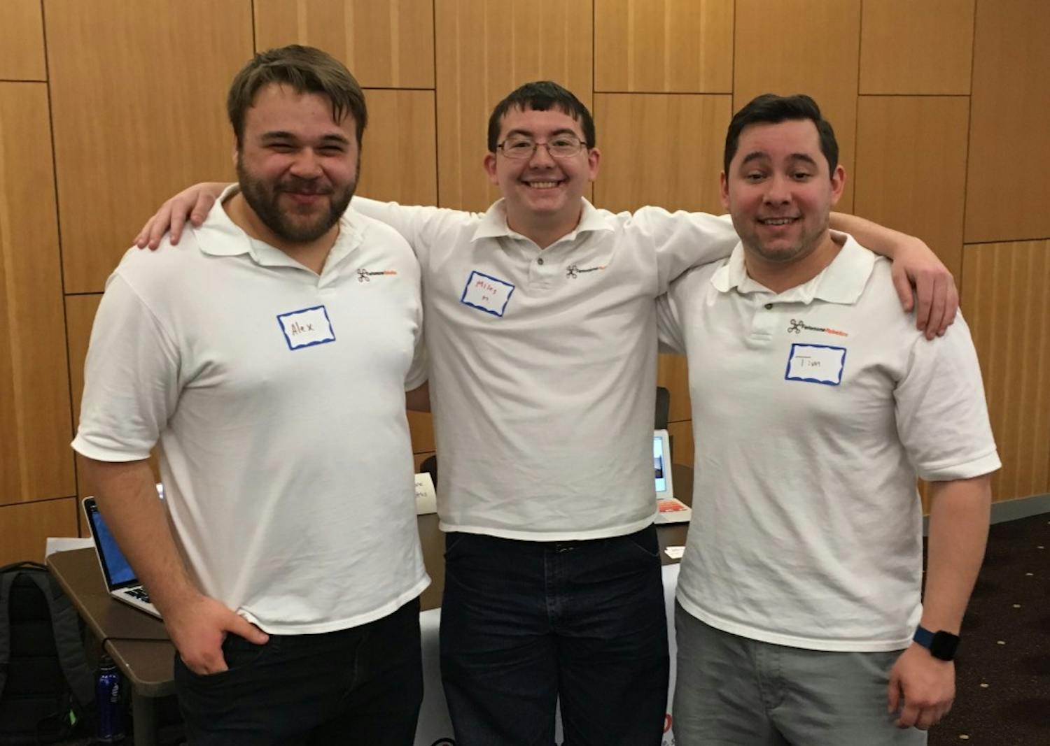 Feromone team members&nbsp;Alex Opstad,&nbsp;Miles Mabey and&nbsp;Tim Medina pose for a photo&nbsp;at ASU's Startup Summit on Sunday,&nbsp;Feb. 19 in Tempe