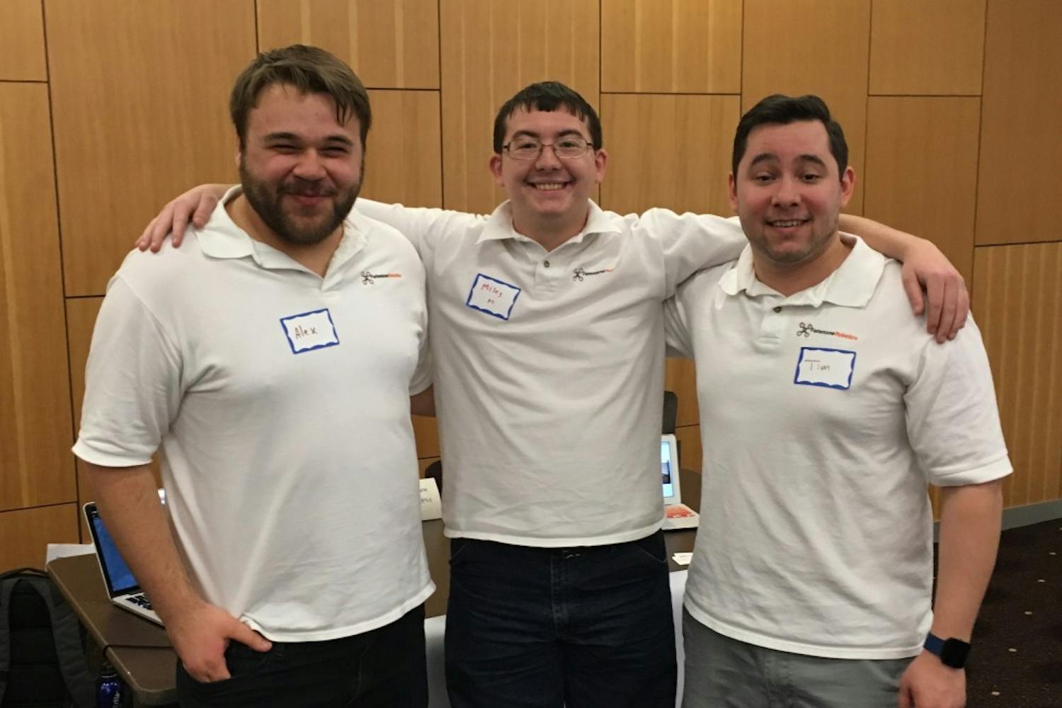 Feromone team members&nbsp;Alex Opstad,&nbsp;Miles Mabey and&nbsp;Tim Medina pose for a photo&nbsp;at ASU's Startup Summit on Sunday,&nbsp;Feb. 19 in Tempe