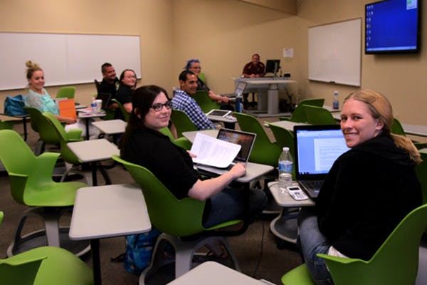 This class of psychology majors created a close-knit, welcoming, and comedic classroom environment which seems perfect to study research methods. (Photo by Rachel Nemeh)