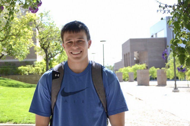 Criminal justice sophomore Justin Ryan Calton. (Ryan Santistevan/The State Press)