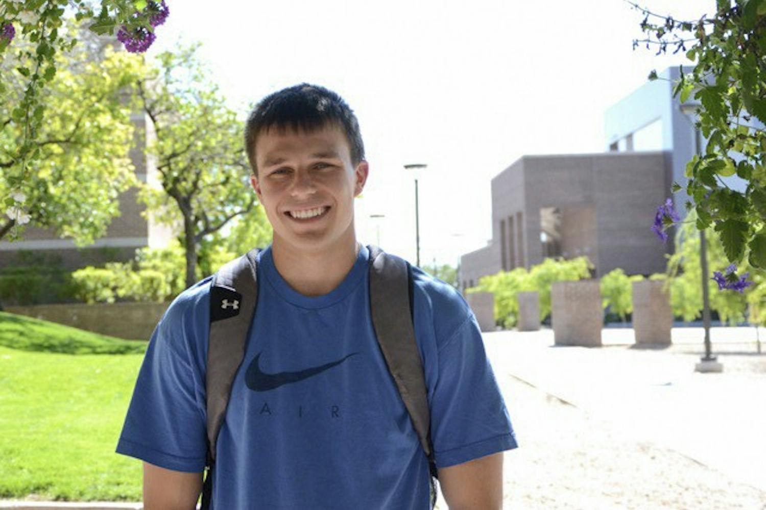 Criminal justice sophomore Justin Ryan Calton. (Ryan Santistevan/The State Press)