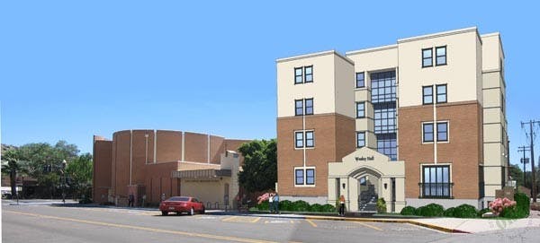 WESLEY HALL: The First United Methodist Church on University plans to construct a "religious" hall next to the church, on church property. (Photo courtesy of Rob 