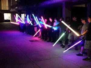 Members of AZ Saber gearing up for a lightsaber battle at the MU in October 2016.&nbsp;
