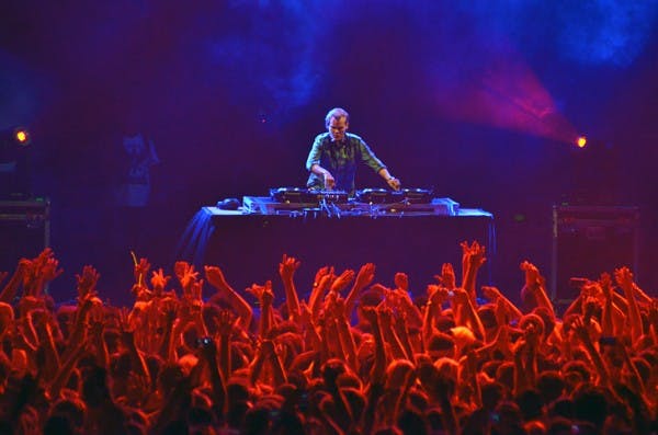 Avicii performs during GLOWfest at Mesa Ampitheatre in 2011. (Photo by Aaron Lavinsky)