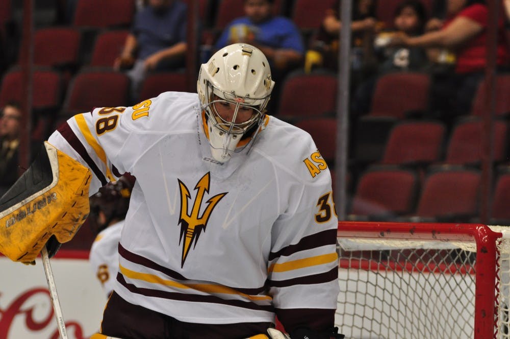 ASU Goalie Robert Levin Warm Up