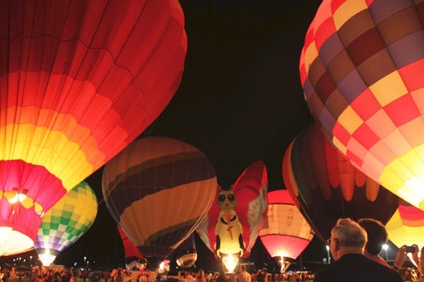 LANCH SITE: Hot air balloons wait to be launched at the Salt River Fields Balloon Festival and Spooktacular in Scottsdale on Oct. 29. (Photo by Rosie Gochnour)