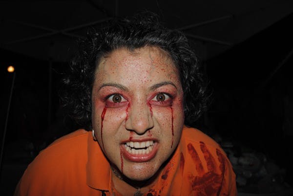 Downtown Phoenix Ambassador Gabriela Arroyo participates in last year's Downtown Phoenix Zombie Walk on Oct. 29, 2011. The annual walk is organized by the Downtown Phoenix Partnership and will take place at Heritage Square and Science Park Saturday. (Photo courtesy of Anna Consie)