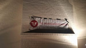 The Underground Foundation banner displayed&nbsp;in the Tempe Secret Garden on Thursday, August 25.