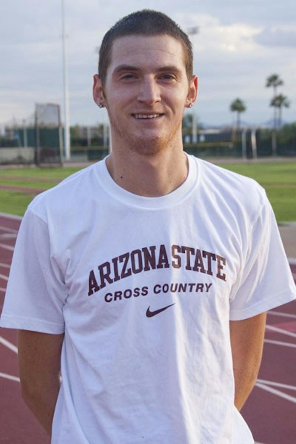 LAUGHING MATTER: Redshirt junior Dylan Hatcher likes to keep things light among the tight-knit ASU cross country team, always helping his teammates have fun and not take things too seriously. (Photo by Annie Wechter)