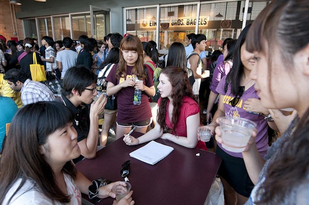 The Conversation Club introduces new cultures to attendees. Photo by Mary Richardson.