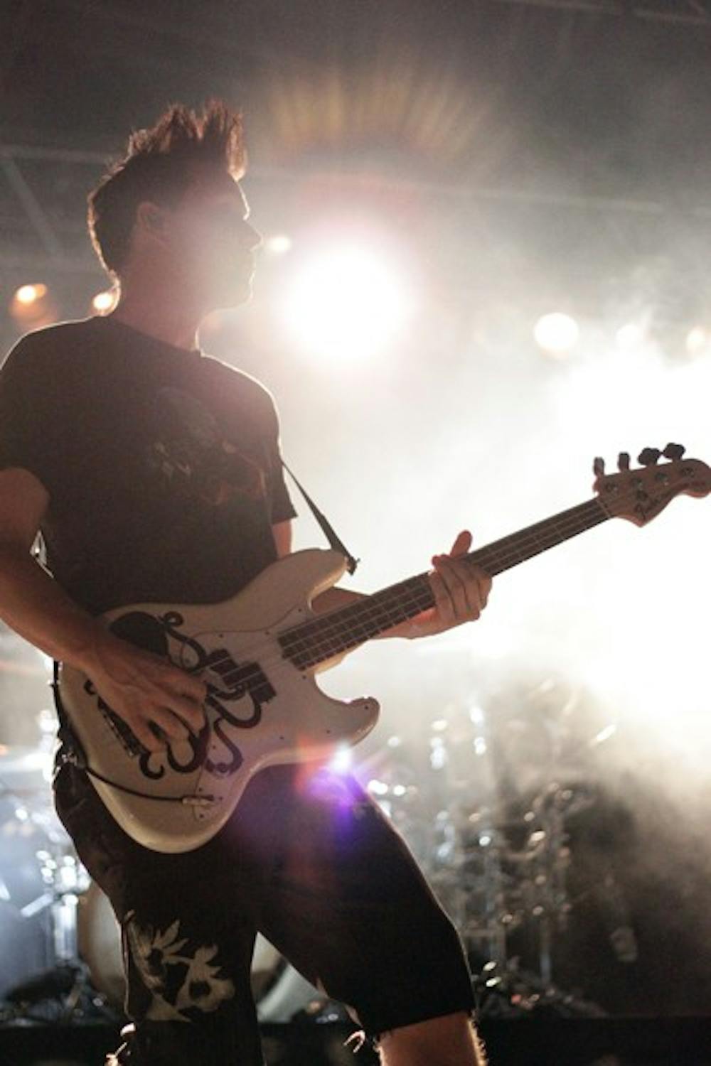 THOSE BRIGHT LIGHTS: Mark Hoppus plays Friday night at Fall Frenzy at the Tempe Beach Park. (Photo by Beth Easterbrook)