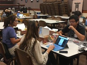 A team develops its&nbsp;app during the Great&nbsp;Appathon&nbsp;on Oct. 15 in the Memorial Union.&nbsp;