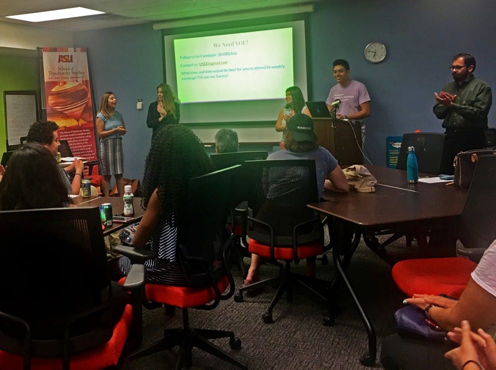 The organizers of the Undocumented Students for Education Equity organization speak&nbsp;to interested members and&nbsp;other Deferred Action for Childhood Arrivals (DACA) individuals in Tempe, Arizona.
