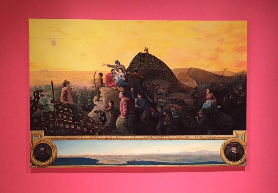 One of the many pieces of wall and sculpture art highlighted in the Violence of Truth exhibition&nbsp;at the ASU Art Museum in Tempe, Arizona on Wednesday, Feb. 8, 2017.