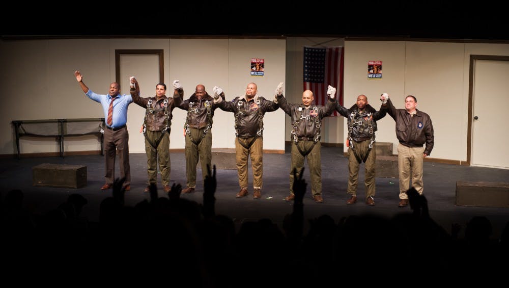 The cast of 'Black Angels Over Tuskegee' takes a curtain call on Thursday, Jan. 21, 2016, at Galvin Playhouse in Tempe.