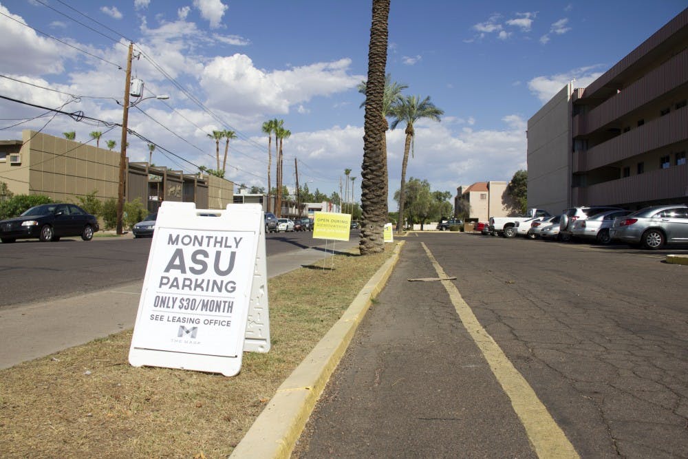 The Mark Apartment Homes, previously known as Campus Pointe, are being currently being renovated. The new parking lot will offer a cheaper alternative to ASU students and faculty. 
