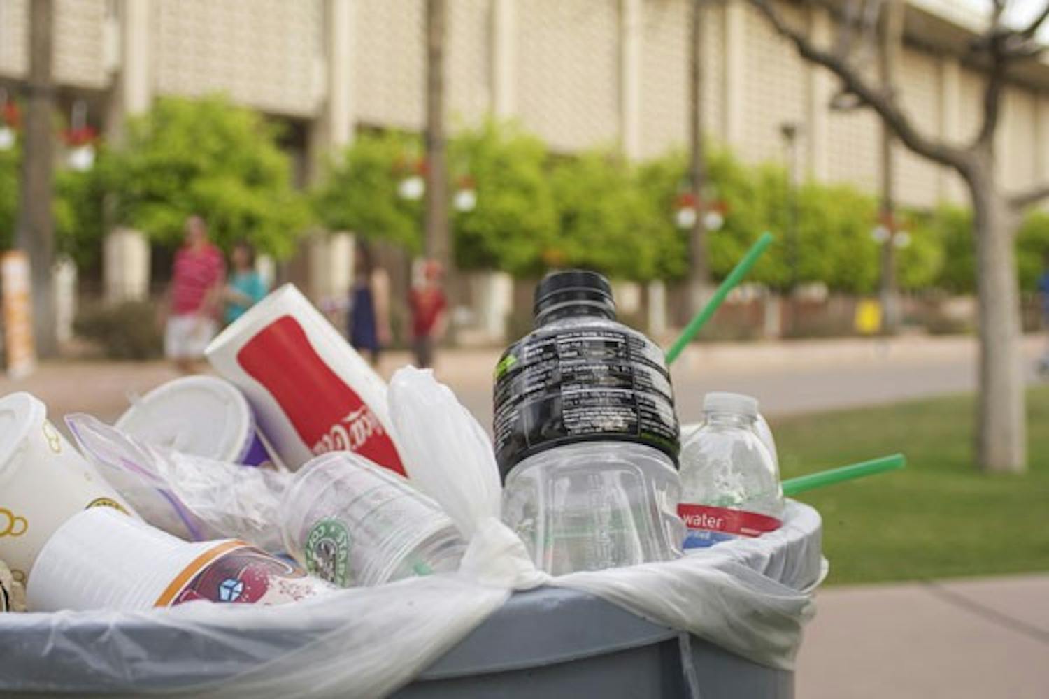 PILING UP:  ASU professor Rolf Halden has completed research that exposes the hazards that plastic can cause to both humans and the environment. (Photo by Scott Stuk)