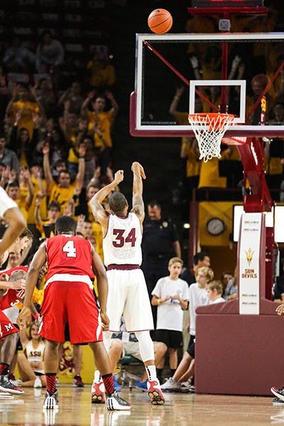 Senior Jermaine Marshall takes a penalty shot during the home game against Miami on Tuesday, Nov. 12. (Photo by Arianna Grainey)