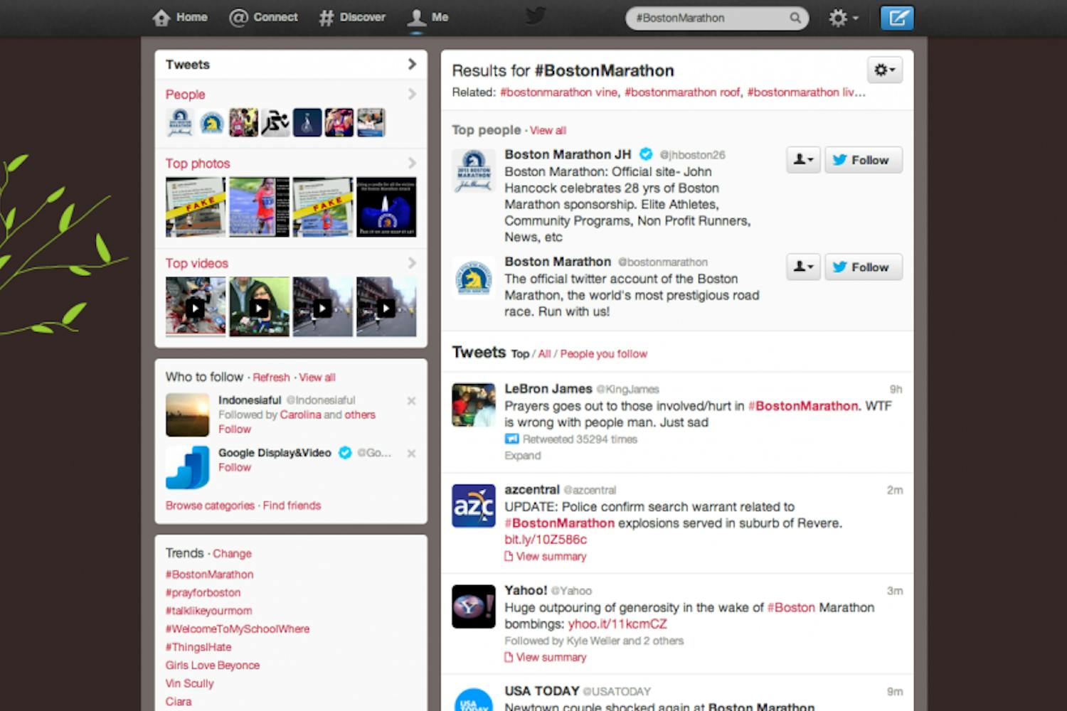 Twitter has become a news ticker for the masses. It allows users to share fun events, but it also becomes critical in times of need. Screenshot by Courtland Jeffrey