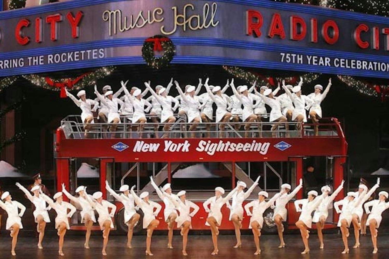 STILL GOING: The Radio City Rockettes perform on stage in New York City in 2008, celebrating seventy five years of performing the Radio City Christmas Spectacular. (Photo Courtesy of MSG Entertainment)