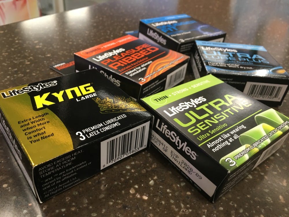 Condoms are available for purchase at some convenience stores off campus, but they are harder to find on campus.