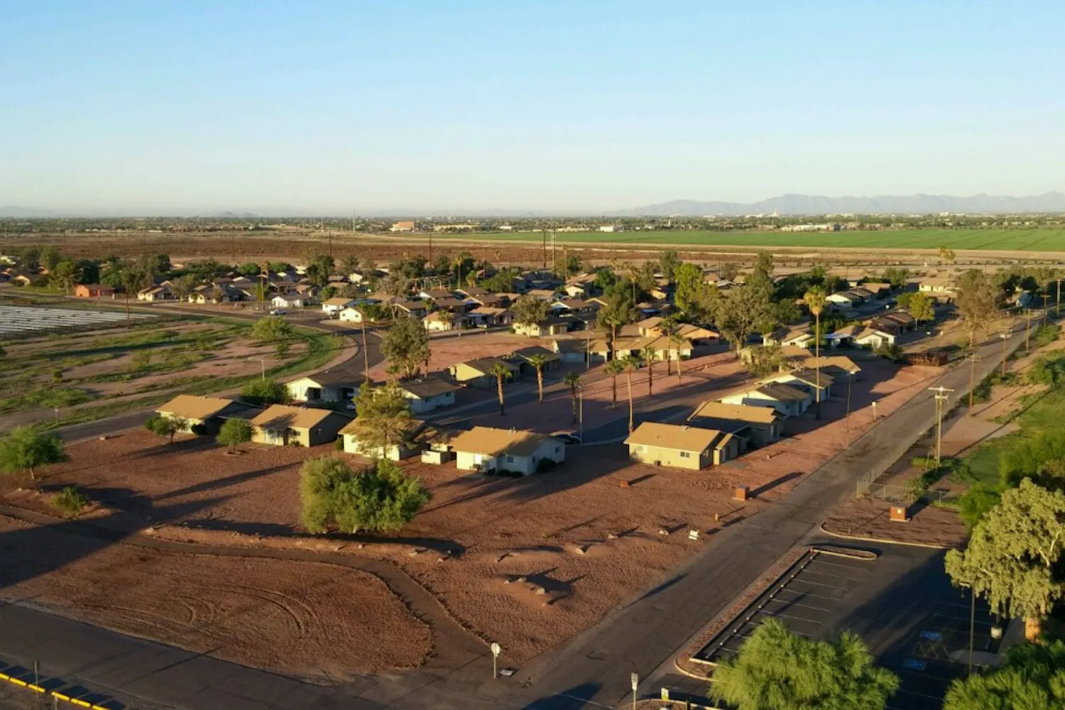 An arial view of the startup village at the ASU Polytechnic campus. 