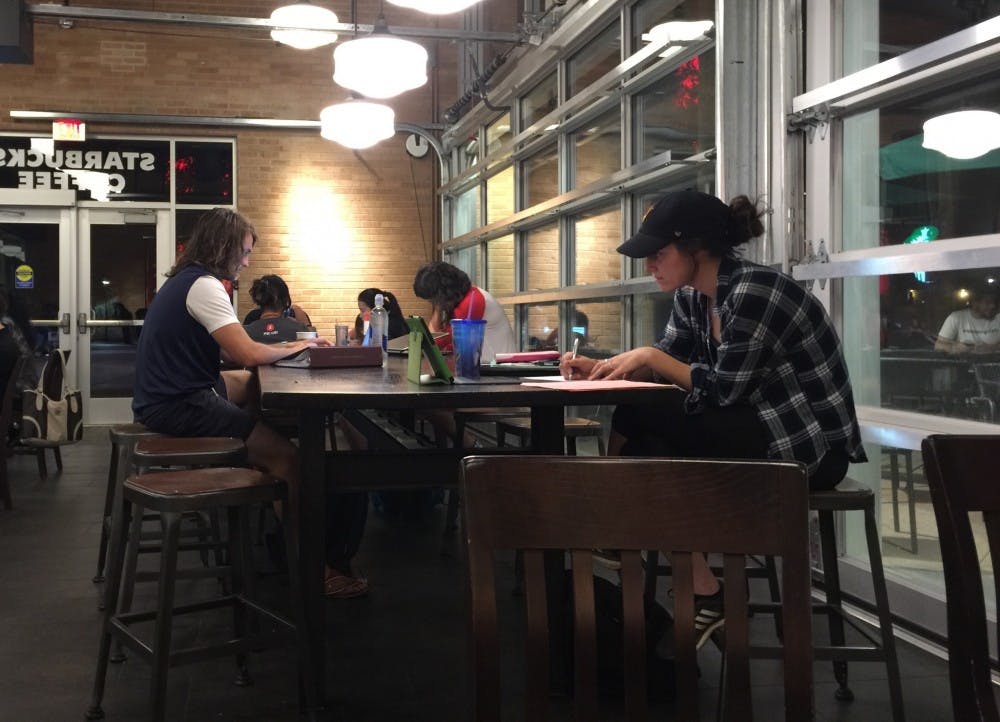 Students study at Starbucks at the Memorial Union on the ASU Tempe campus on Thursday, Sept. 29, 2016.